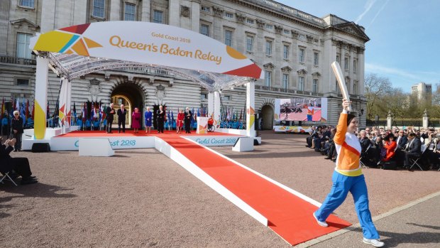 Australian cyclist Anna Mears left Buckingham Palace in March at the start of the Queen's Baton relay.