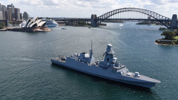 Fincantieri is pitching the FREMM model frigate - pictured in Sydney last year - to Australia for its new fleet.