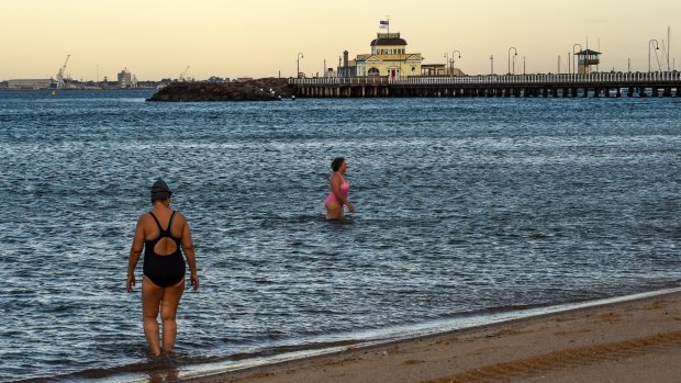 It might be a morning to cool down at St Kilda beach.