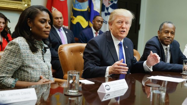 Former White House staffer Omarosa Manigault, left, was pushed out months ago and now says she wouldn't vote for Trump again. 