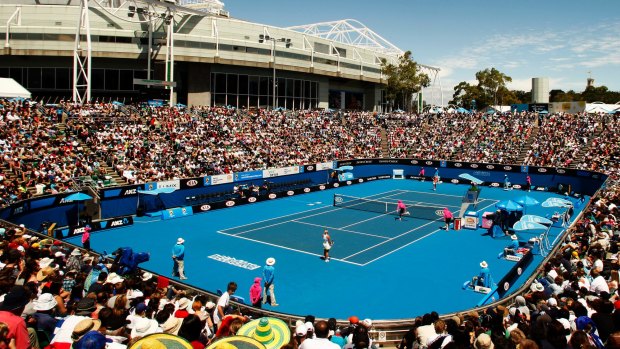 A group of teenage boys have faced court accused of bashing and robbing tourists visiting Melbourne for the Australian Open, leaving one man seriously injured. 