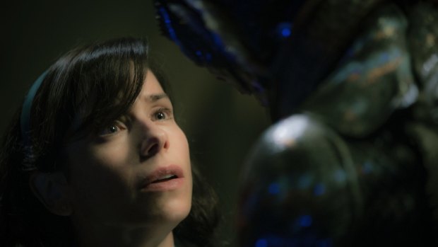 Sally Hawkins, left, and Doug Jones in a scene from <i>The Shape of Water</i>.