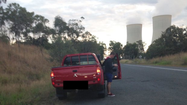 James Ashby was seen flying a drone over Stanwell power station near Rockhampton on July 13.
