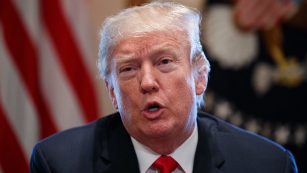 US President Donald Trump speaks during a meeting with steel and aluminium executives at the White House on Thursday.