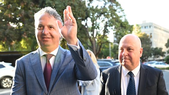 Victorian Chamber of Commerce and Industry boss Paul Guerra and Treasurer Tim Pallas in March this year.