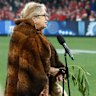 Aunty Joy Murphy giving a Welcome to Country at Marvel Stadium in 2023.
