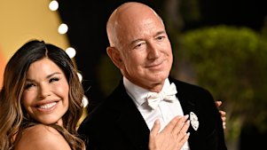 The happy couple: Lauren Sanchez and Jeff Bezos.