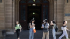 Students on campus at Sydney University.