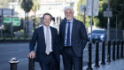 WestConnex boss Andrew Head (left) and Transurban CEO Scott Charlton will both leave the company by the end of the year.