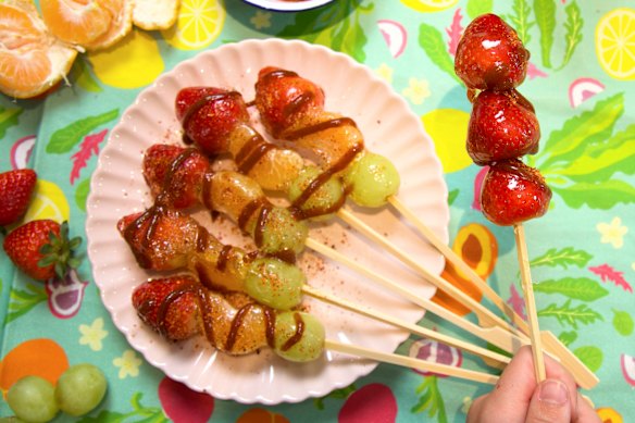  ‘Fricy’ fruity tanghulu with spicy chamoy and Tajin 