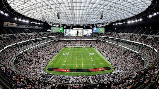 Allegiant Stadium: The view from up on high.