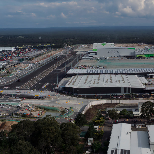 The vast Moorebank intermodal terminal in Sydney’s south-west.