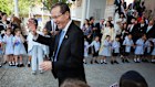Israeli President Isaac Herzog at Moriah War Memorial College on Tuesday.