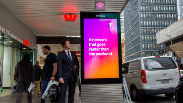 The City of Sydney council pushed back against plans by Telstra to install billboards such as these in Melbourne's CBD.
