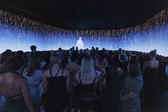 An Adelaide audience takes in Immersion at Light Foundation’s new Ellipse venue.