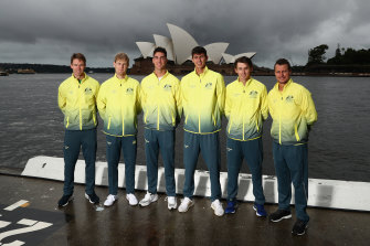 Raring to go: Australia’s Davis Cup team face Hungary in a qualifier this weekend.