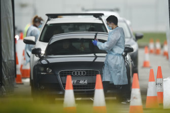 People were being tested at a pop-up site in Dandening on Thursday morning.