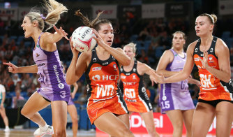 Giants wing defence Amy Parmenter and her teammates were no match for the Firebirds on Tuesday night.