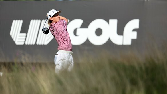 Cameron Smith during the final round of his first LIV Golf event.