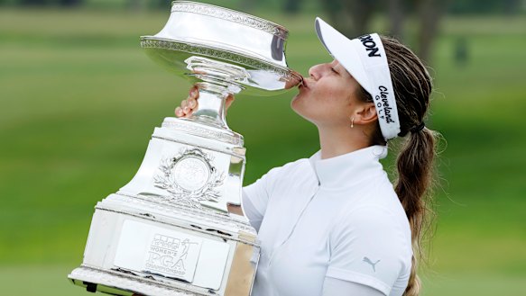 Hannah Green with her new trophy.
