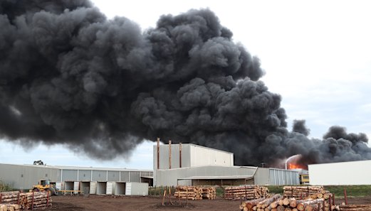 The fire next to Stony Creek, fuelled by illegally dumped chemicals, burns last August.