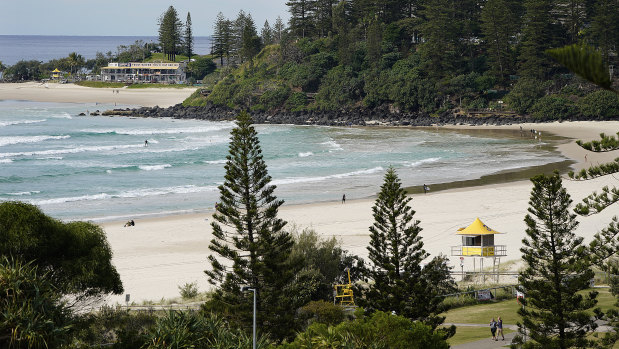 Coolangatta beach on the Queensland-New South Wales border would normally be busy with inter-state travellers this time of year.