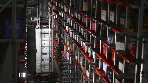 Coles and technology partner Witron launched a new automated distribution center in Redbank, just outside Brisbane, on Thursday. 