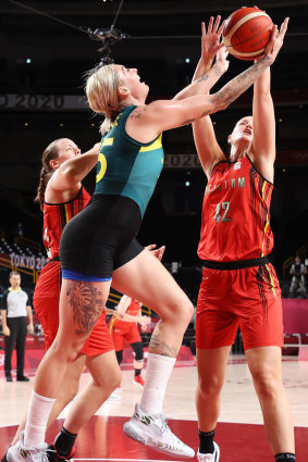 Cayla George (left) and the Opals were soundly beaten.