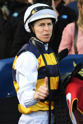 Damian Lane after riding Night's Watch to victory.
