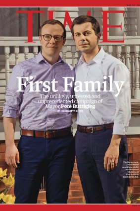 Pete Buttigieg and his husband on the cover of Time magazine.