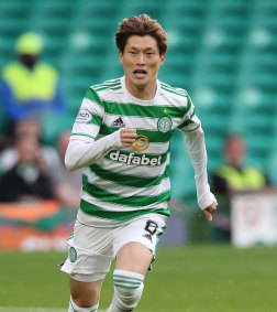 Missed chances: Kyogo Furuhashi impressed for Celtic but missed two big chances against Rangers.