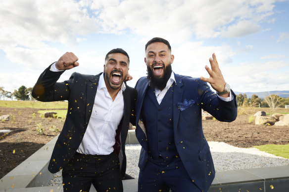 The Block winners Omar Slaimankhel and Oz Malik pocketed a record profit of $1,686,666 for their home in country Victoria.