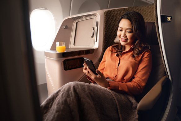 Wi-Fi is available, and each seat is equipped with a personal KrisWorld screen.