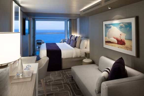 A stateroom on Celebrity Edge.
