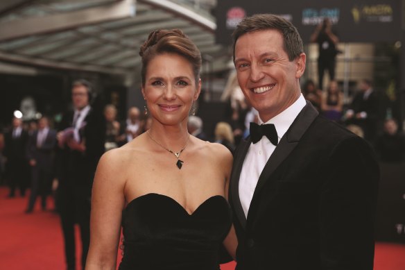 Tasma Walton with her partner Rove McManus in 2017.