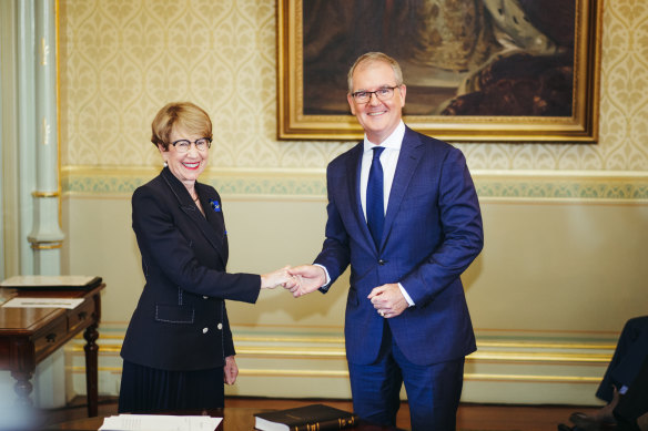 Attorney-General Michael Daley, right, with Governor Margaret Beazley.