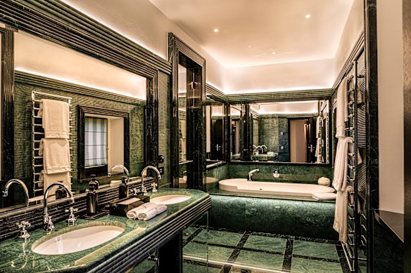 En suite in the Stefano Ricci-designed La Rocca suite.