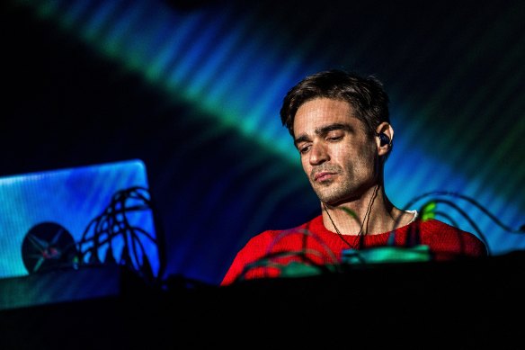 Jon Hopkins performing in Denmark in 2019. He says he will make dance music again, but his latest work conjures stillness. 
