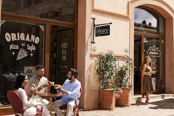 One of several dining options within the restored historical Castelfalfi Borgo village complex.
