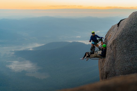 Final dangle … an adrenaline-fuelled conclusion to breakfast.