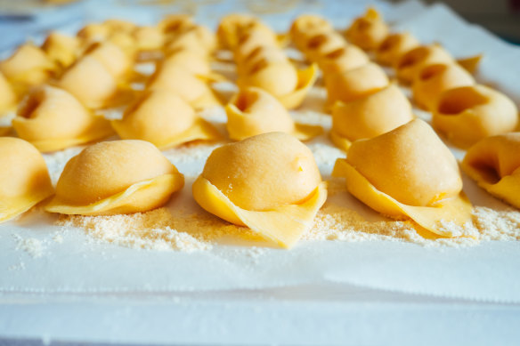 Fresh Ferrara pasta, stuffed with pumpkin.