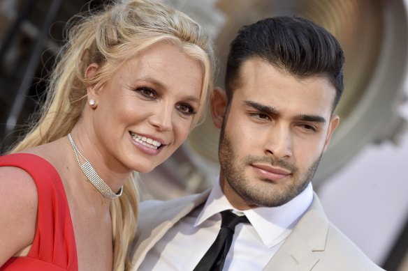Britney Spears with Sam Asghari in 2019.