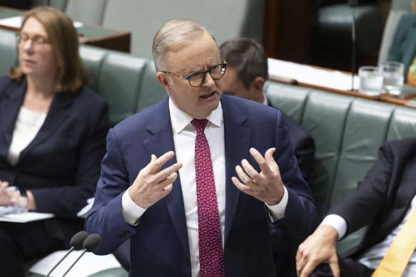 Prime Minister Anthony Albanese during question time.