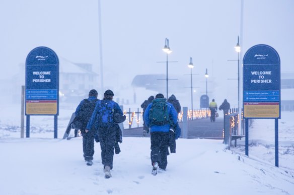 The Perisher team arrived early to blizzard conditions on June 4.