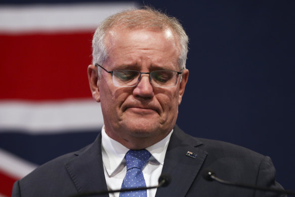 Scott Morrison on election night. 