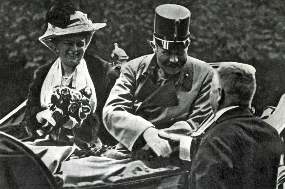 Archduke Ferdinand and his wife, Sofie, in Sarajevo shortly before their assassination in June 1914. But did their violent deaths really start World War I?