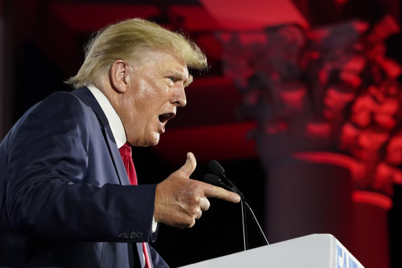 Donald Trump addresses the Faith and Freedom Coalition’s Road to Majority event in Nashville, Tennessee, last week. 