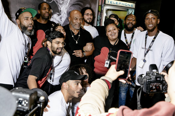 Fans surround Tyson, who is trying to break into the New York market.