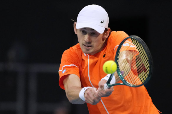 De Minaur was a picture of concentration during his match with Coboli.