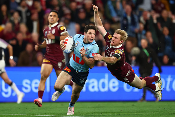 Mitchell Moses rounded Walsh with ease to score the clinching try.